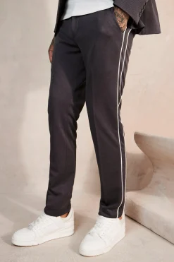Skinny Dogstooth Side Piping Suit Trousers | BoohooMAN UK