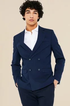Skinny Double Breasted Suit Jacket | BoohooMAN UK