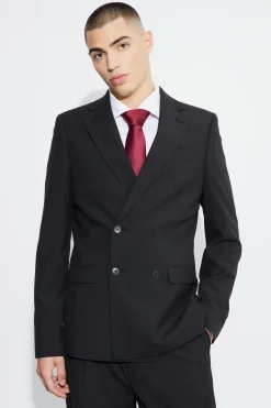 Skinny Double Breasted Suit Jacket | BoohooMAN UK