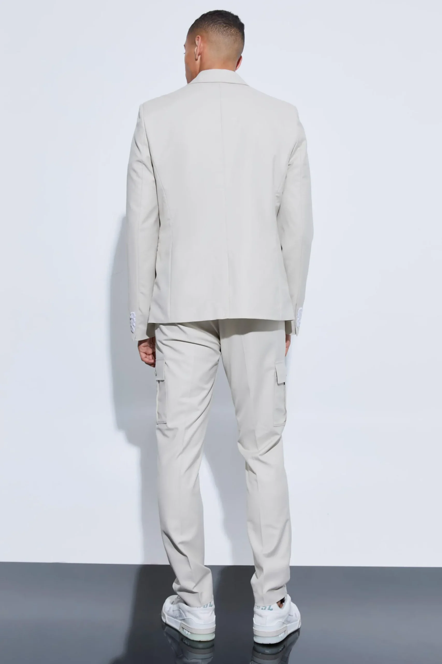 Skinny Fit Cargo Suit Trousers | BoohooMAN UK