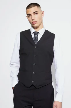 Skinny Fit Core Black Suit | BoohooMAN UK
