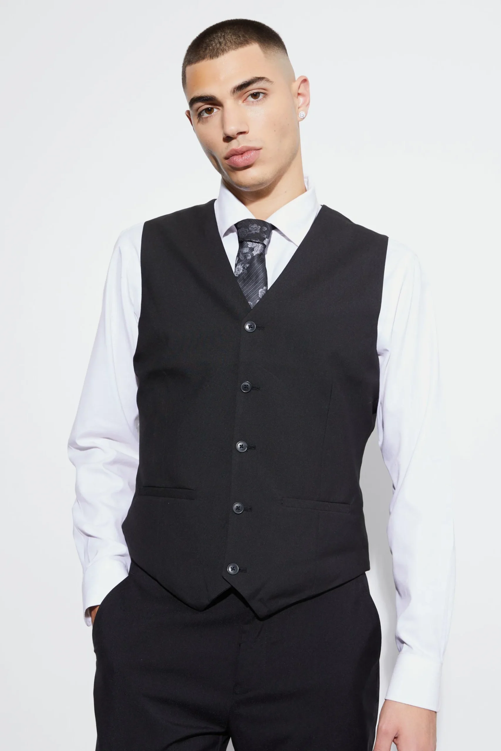 Skinny Fit Core Black Suit | BoohooMAN UK