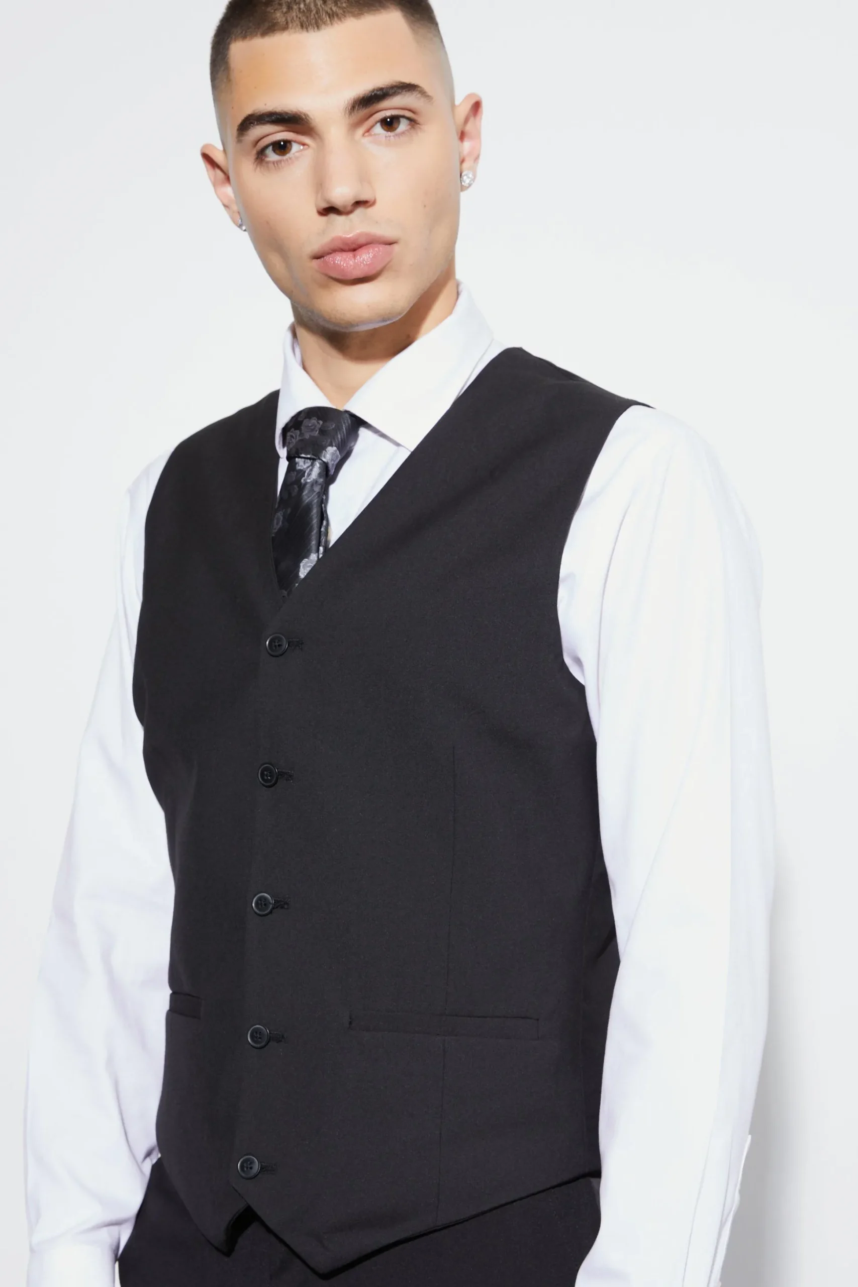 Skinny Fit Core Black Suit | BoohooMAN UK