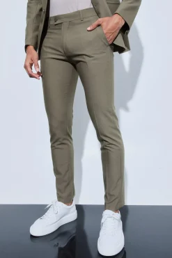 Skinny Fit Cropped Suit Trousers | BoohooMAN UK