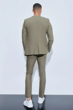 Skinny Fit Cropped Suit Trousers | BoohooMAN UK