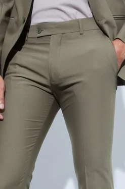 Skinny Fit Cropped Suit Trousers | BoohooMAN UK