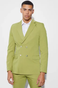 Skinny Fit Double Breasted Blazer | BoohooMAN UK