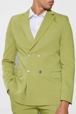 Skinny Fit Double Breasted Blazer | BoohooMAN UK