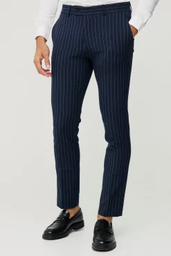 Skinny Fit Pinstripe Suit Trousers | BoohooMAN UK