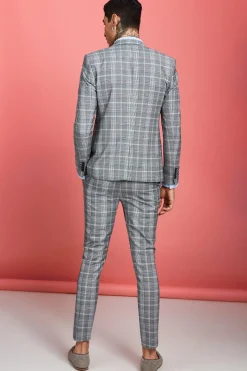 Skinny Fit Prince Of Wales Check Suit Jacket | BoohooMAN UK