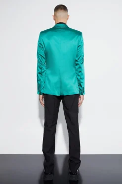 Skinny Fit Satin Suit Jacket | BoohooMAN UK