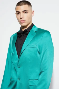 Skinny Fit Satin Suit Jacket | BoohooMAN UK