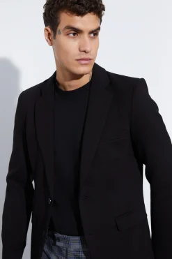 Skinny Fit Single Breasted Jersey Blazer | BoohooMAN UK