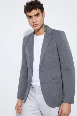Skinny Fit Single Breasted Jersey Blazer | BoohooMAN UK