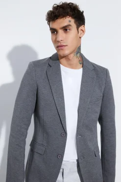 Skinny Fit Single Breasted Jersey Blazer | BoohooMAN UK