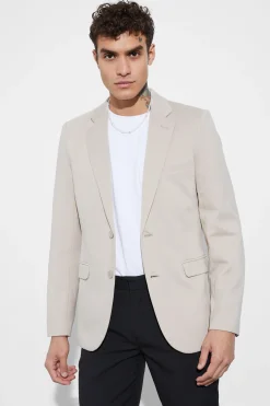 Skinny Fit Single Breasted Jersey Blazer | BoohooMAN UK