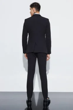 Skinny Fit Single Breasted Tuxedo Jacket | BoohooMAN UK