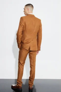 Skinny Fit Textured Suit | BoohooMAN UK