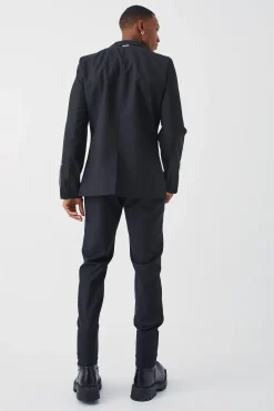 Skinny Fit Zip Detailed Suit | BoohooMAN UK