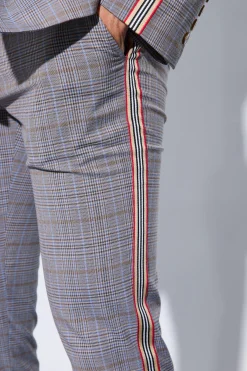 Skinny Fixed Waist Tailored Check Trouser | BoohooMAN UK