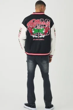 Skinny Flared Ripped Stitch Detail Paint Splatter Jeans | BoohooMAN UK