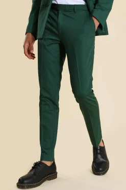 Skinny Green Suit Trouser | BoohooMAN UK