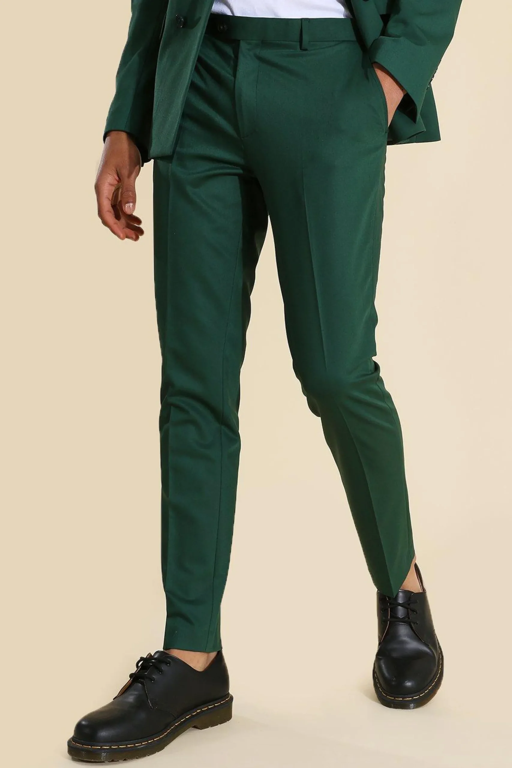 Skinny Green Suit Trouser | BoohooMAN UK