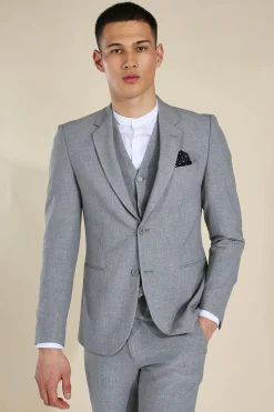 Skinny Grey Single Breasted Jacket | BoohooMAN UK