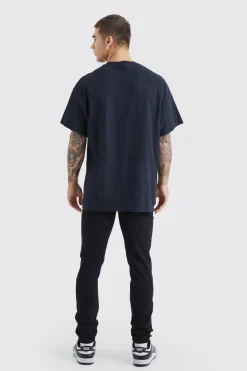 Skinny Jeans With Slash Knee | BoohooMAN UK