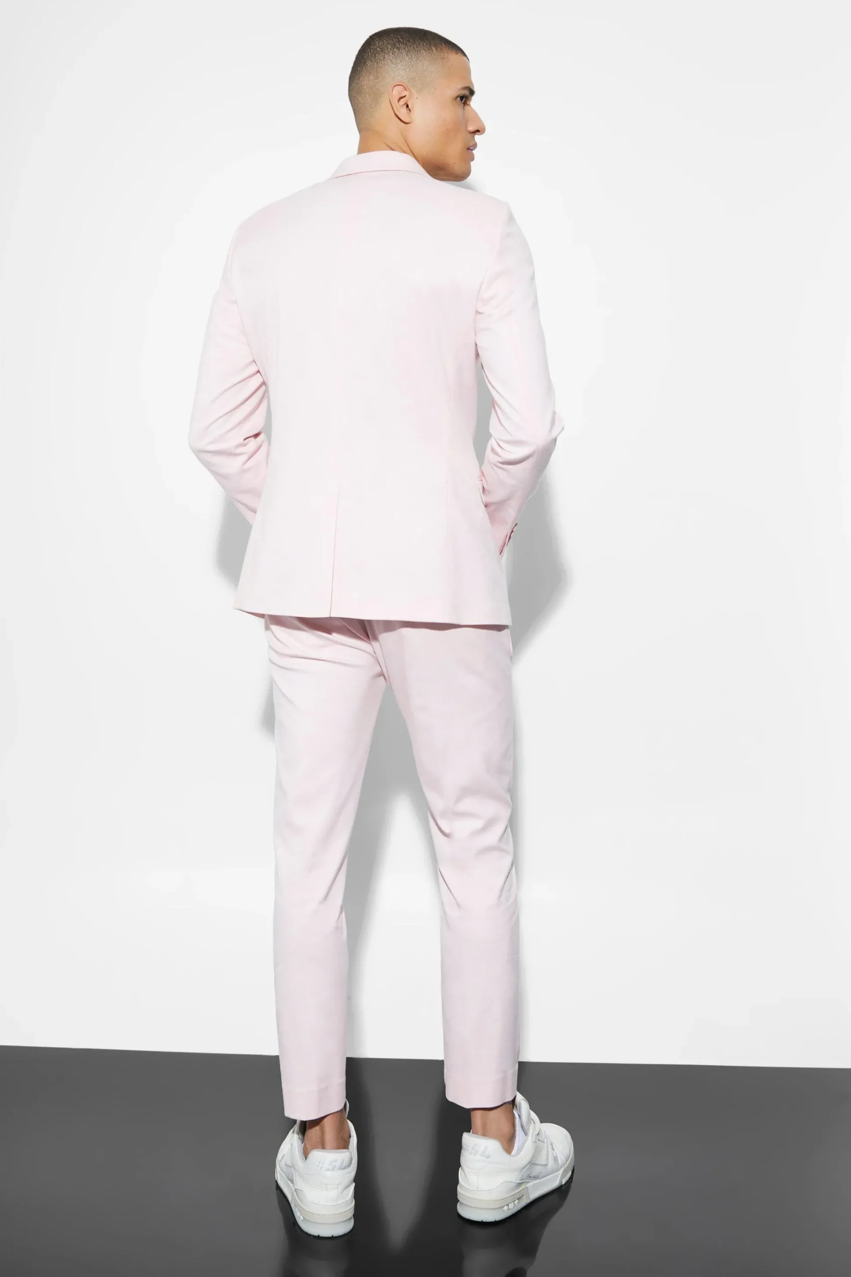 Skinny Linen Crop Suit | BoohooMAN UK