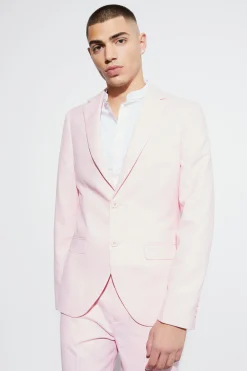 Skinny Micro Texture Suit Jacket | BoohooMAN UK