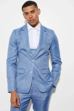 Skinny Mini Texture Suit | BoohooMAN UK