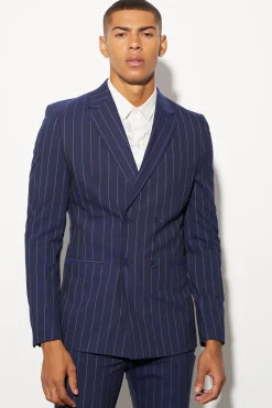 Skinny Pinstripe Suit | BoohooMAN UK