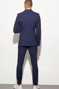Skinny Pinstripe Suit | BoohooMAN UK