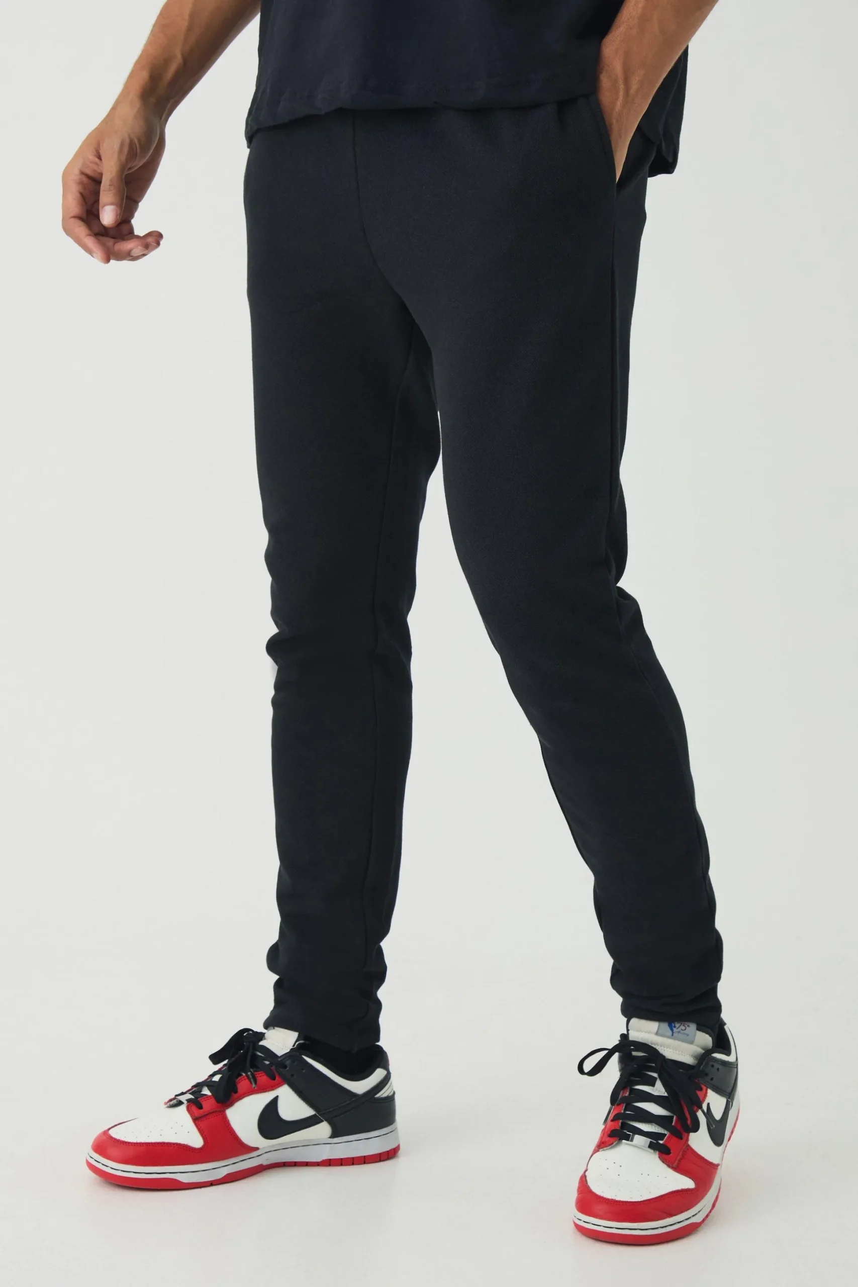 Skinny Pique Jogger | BoohooMAN UK