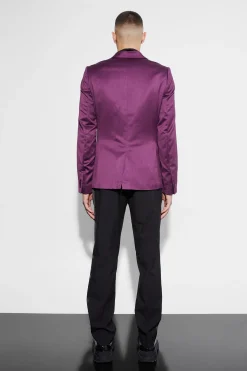 Skinny Satin Suit Jacket | BoohooMAN UK