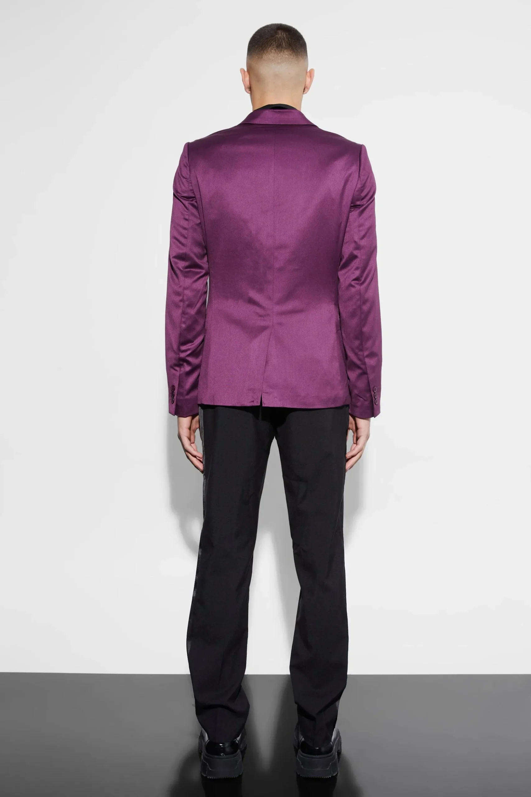 Skinny Satin Suit Jacket | BoohooMAN UK