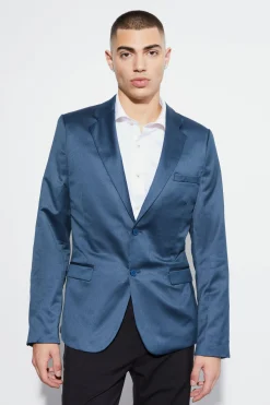 Skinny Satin Suit Jacket | BoohooMAN UK
