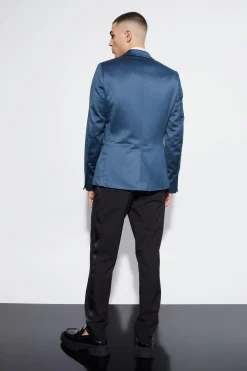 Skinny Satin Suit Jacket | BoohooMAN UK