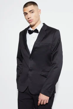 Skinny Satin Suit Jacket | BoohooMAN UK