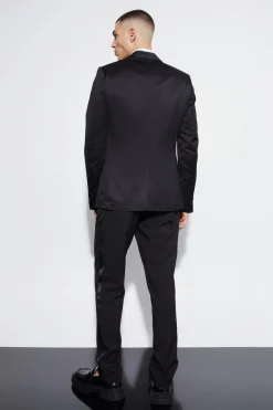 Skinny Satin Suit Jacket | BoohooMAN UK