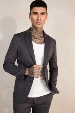 Skinny Single Breasted Dogstooth Suit | BoohooMAN UK