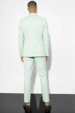 Skinny Single Breasted Linen Suit Jacket | BoohooMAN UK