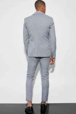 Skinny Single Breasted Textured Suit Jacket | BoohooMAN UK