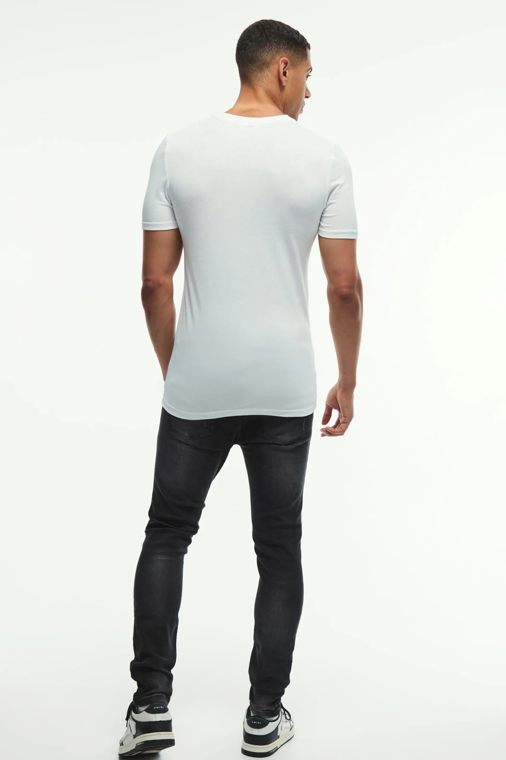 Skinny Stretch All Over Rip & Repair Paint Splatter Jeans | BoohooMAN UK