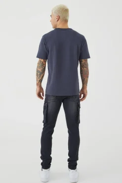 Skinny Stretch Cargo Jean | BoohooMAN UK
