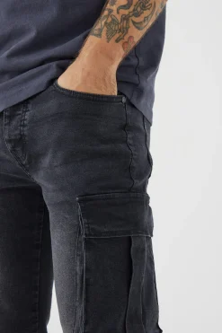 Skinny Stretch Cargo Jean | BoohooMAN UK