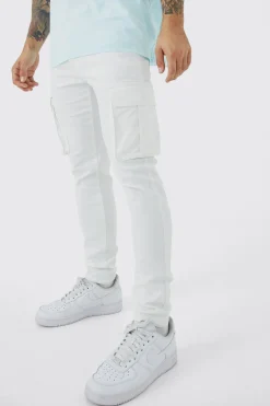 Skinny Stretch Cargo Jean | BoohooMAN UK