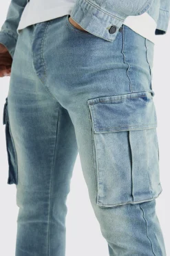Skinny Stretch Cargo Jean | BoohooMAN UK