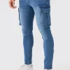 Skinny Stretch Cargo Jean | BoohooMAN UK